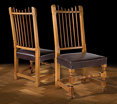 Spindle Back Oak Chairs